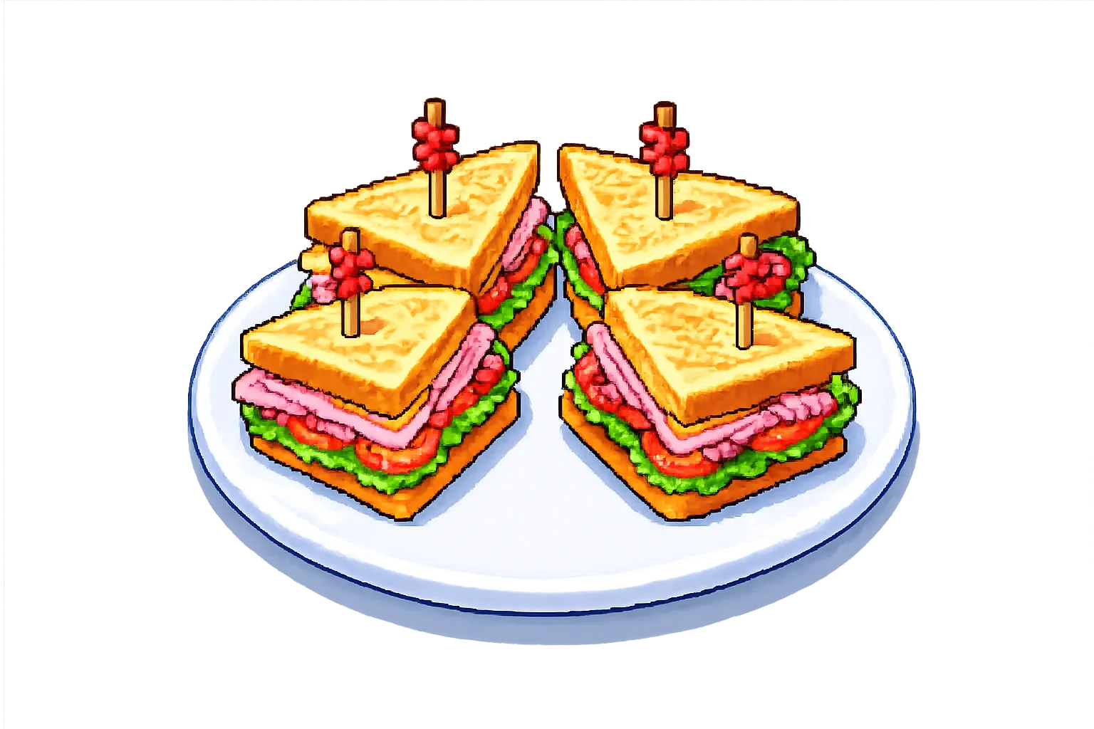Pixel art club sandwich